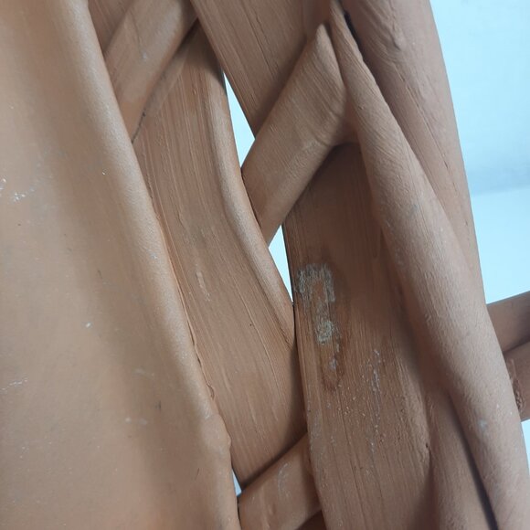 VTG Terra Cotta Woven 12" Basket MADE IN ITALY 3" High Italian Pottery READ - Picture 9 of 10